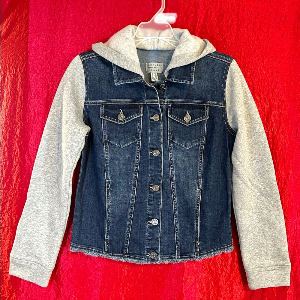 NWT Susan Graver Fleece and Denim, Hooded Jacket- Women’s XXS or Girls XL